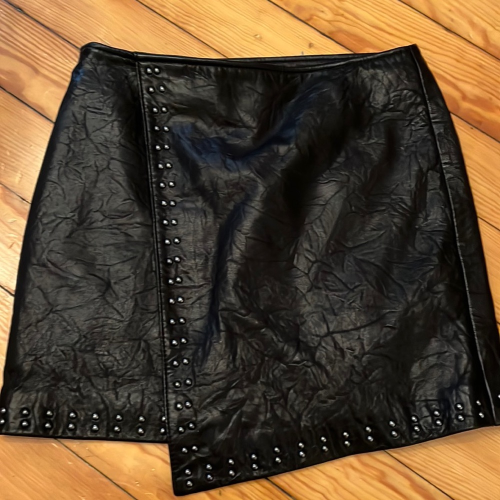 Black leather skirt